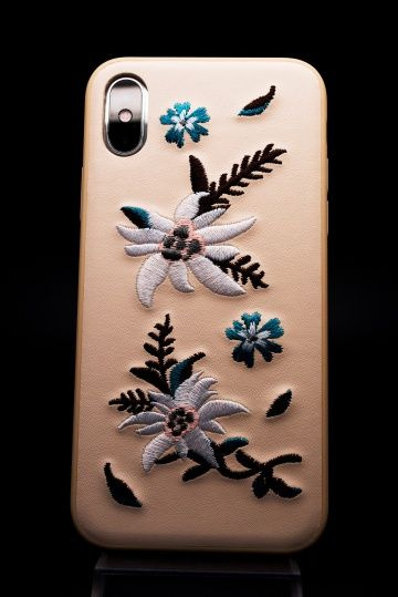 Чехол накладка для Apple iPhone X/XS Devia Flower Embroidery Case #1