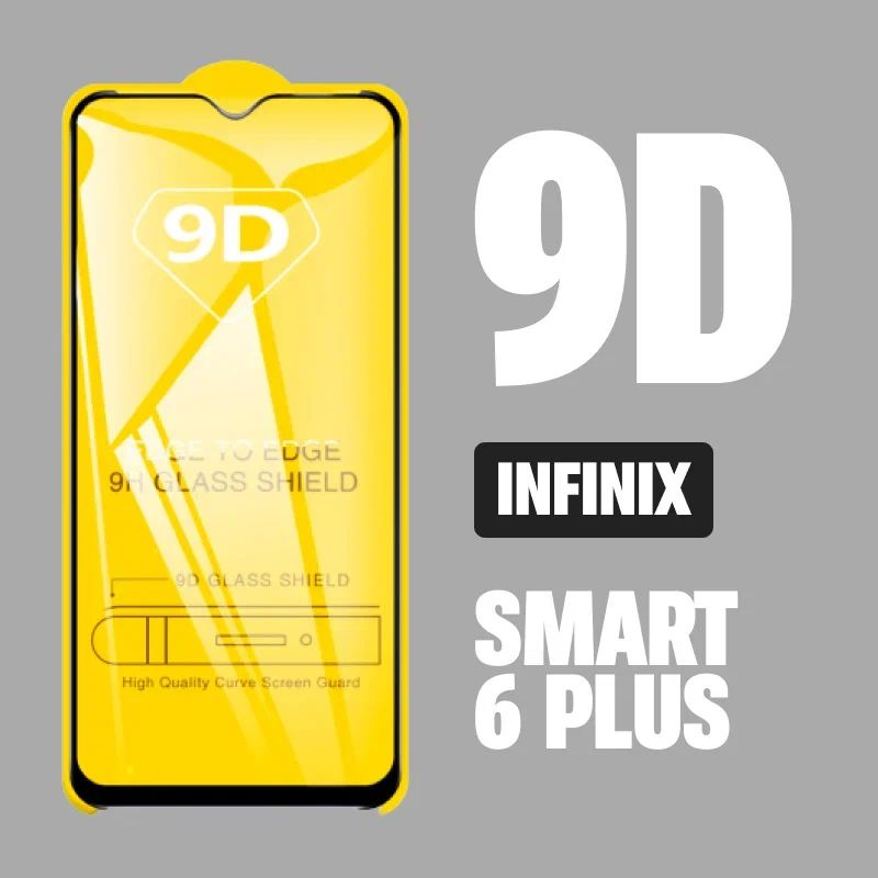 Защитное стекло для Infinix Smart 6 Plus, для Инфиникс Смарт 6 Плюс, 9D на весь экран, черная рамка, #1