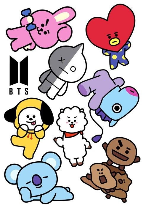 Наклейки BT21 Mascots (официальные маскоты) No.6 #1