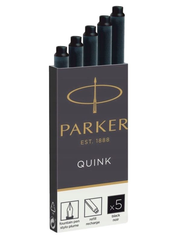 Картриджи чернильные Parker Cartridge Quink Z11 7,45 см, черные, комплект 5 шт.  #1