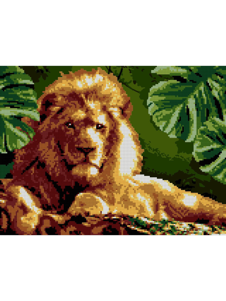 LORI. Алмазная мозаика "Мудрый лев" 40*30 #1