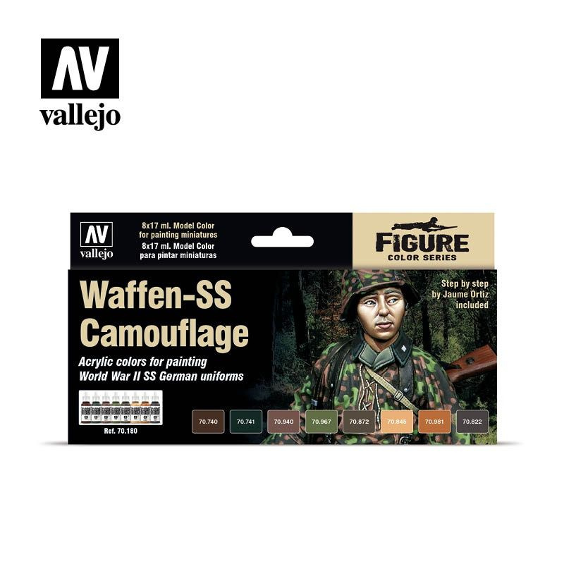 Набор красок Vallejo Model Color Set - Waffen SS Camouflage 70180 (8 красок по 17 мл)  #1