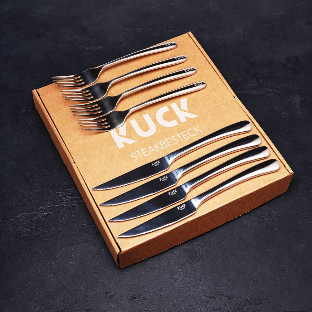 Набор столовых приборов вилок и ножей для стейка KUCK (8 штук)  #1