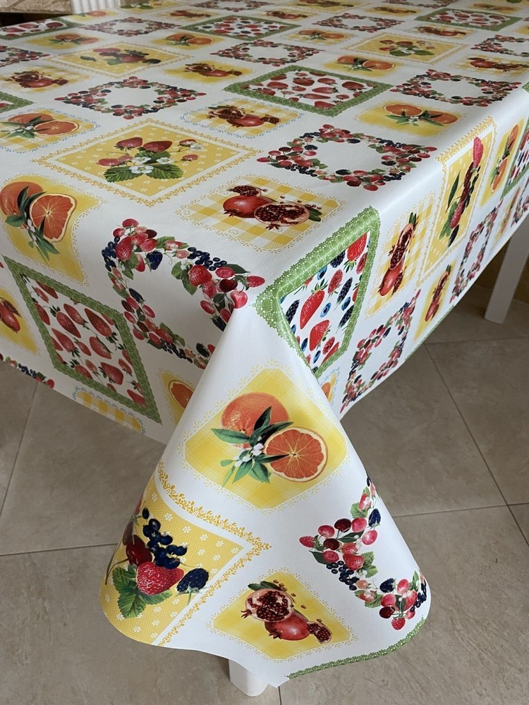 Скатерть клеенка на стол в кухню L'CADESI FLORISTA, размер 100х140 см, из ПВХ FL100140-1694-04  #1