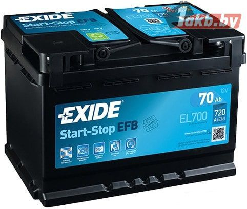 Аккумулятор автомобильный Exide Start-Stop EFB EL700 (70 A/h), 720A R+ #1