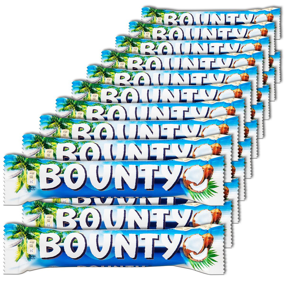 Шоколадный батончик Bounty (Баунти), 2 конфеты, 55 г, 20 шт. #1