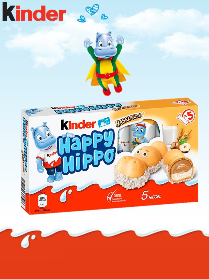 Батончики Киндер Хэппи Хиппо орех/ Kinder Happy Hippo Hazelnut 103 гр  #1