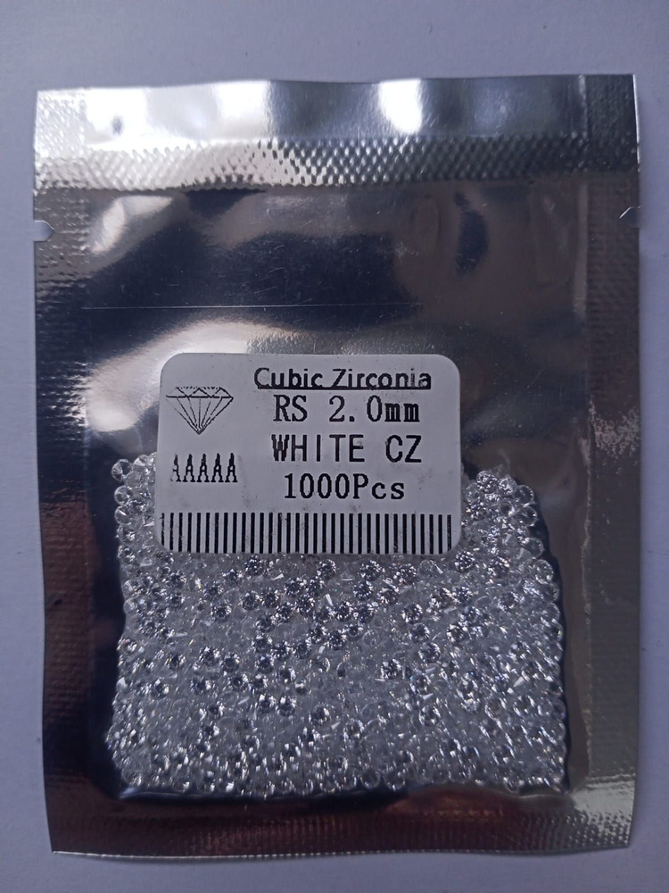 Cubic Zirconia (Фианит) 2.00мм ААААА WHITE 1000шт в упаковке #1