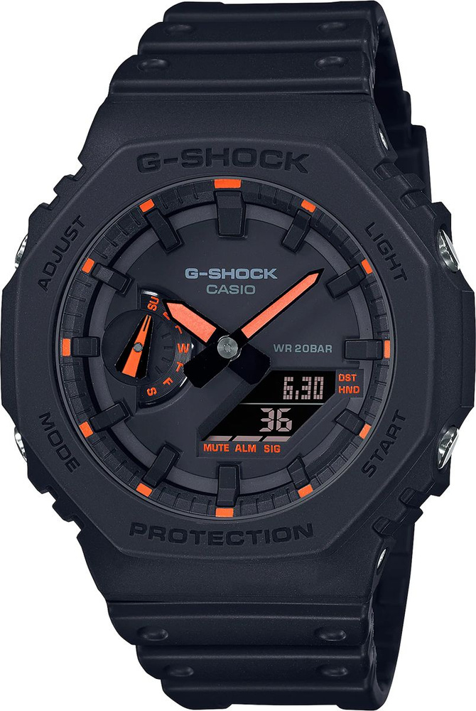 Японские наручные часы Casio GA-2100-1A4 мужские кварцевые спортивные часы Касио Джи шок черные с подсветкой, #1