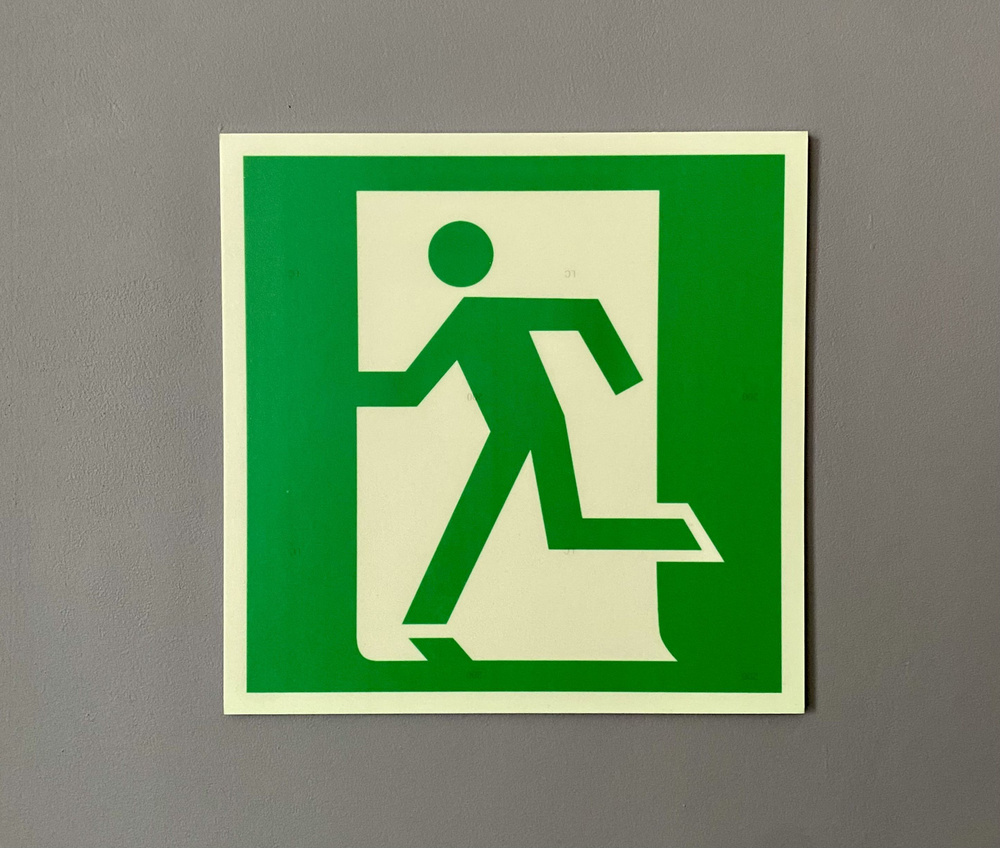 Табличка эвакуации фотолюминесцентная E01-01, 20 см, 20 см - купить в ...