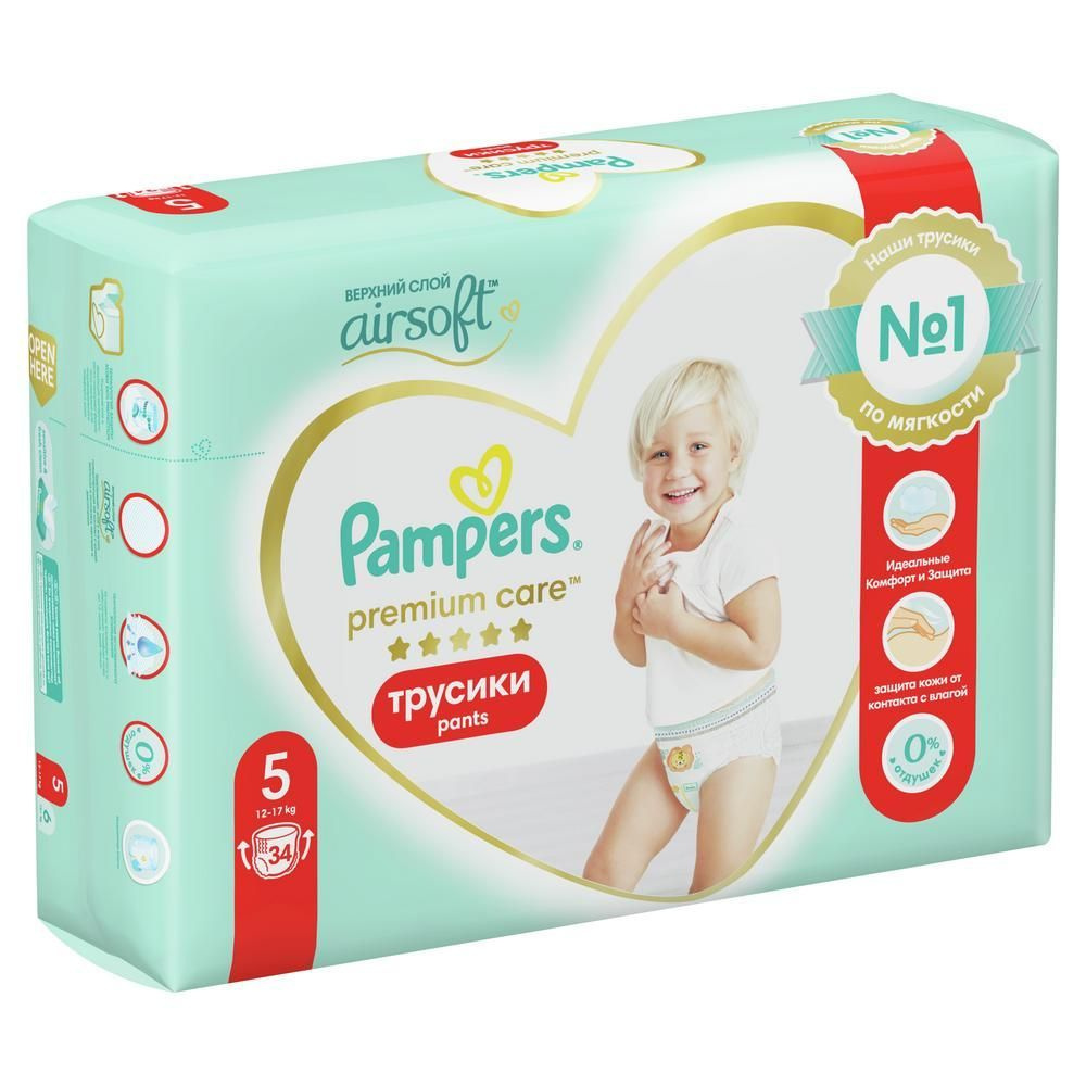 Подгузники-трусики Pampers Premium Care Pants, Junior, 12-17 кг, 34 шт #1