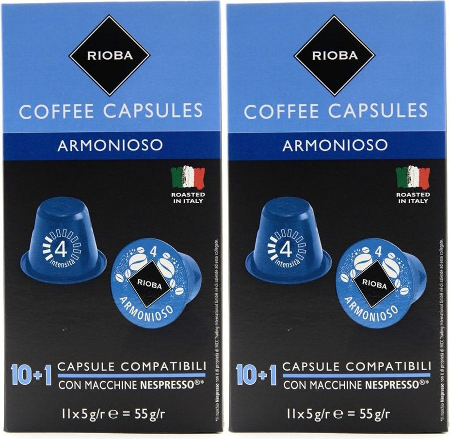 Кофе Rioba Espresso Armonioso в капсулах 5 г х 10 шт, комплект: 2 упаковки по 55 г  #1