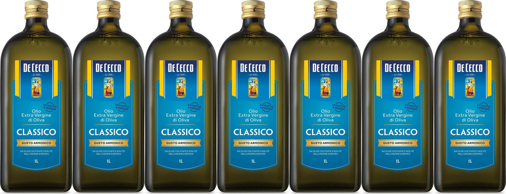 Масло оливковое De Cecco Classico Extra Vergine, комплект: 7 упаковок по 1 л  #1