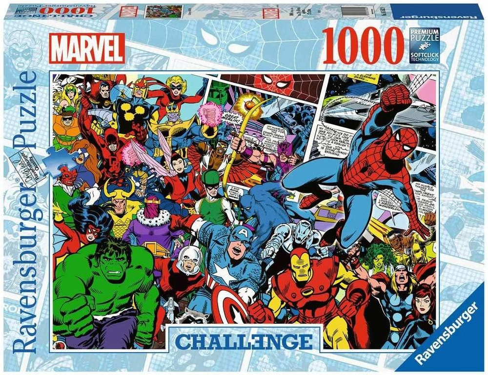 Пазл Ravensburger 1000 деталей, элементов: Вызов Marvel #1