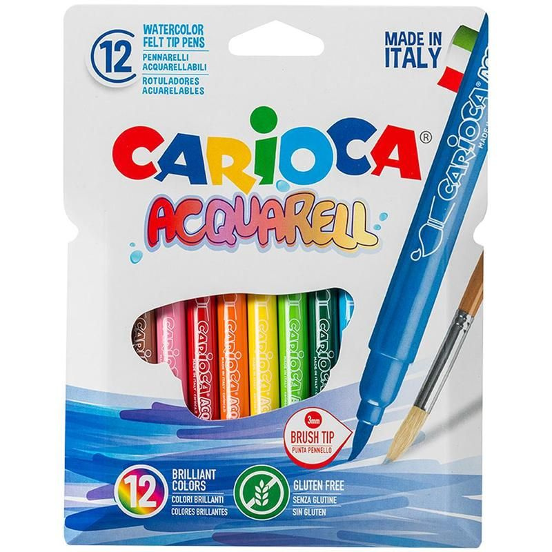 Фломастеры Carioca Acquarell акварельные набор 12 цветов #1