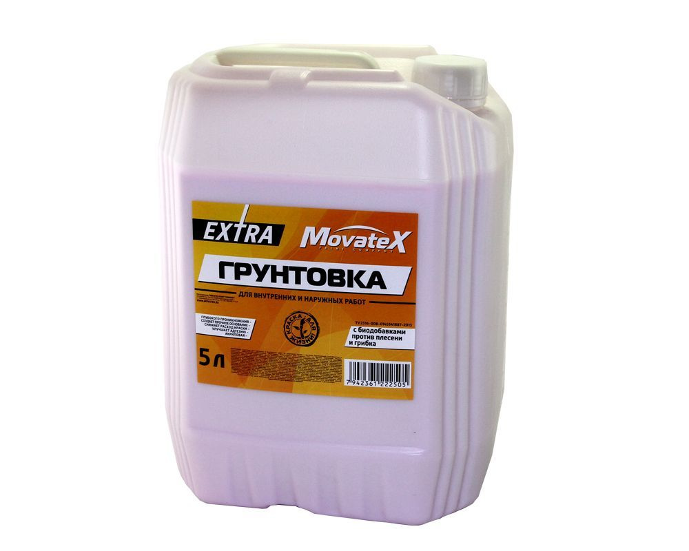 Movatex Грунтовка EXTRA для наружных и внутренних работ 5 л Т11879  #1