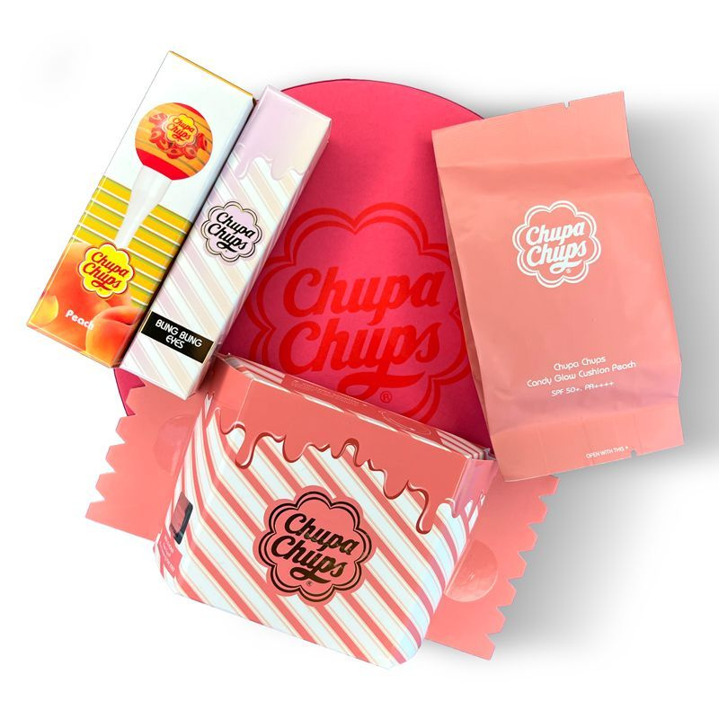 CHUPA CHUPS Подарочный набор косметики для лица, глаз и губ Peach, Please Box  #1