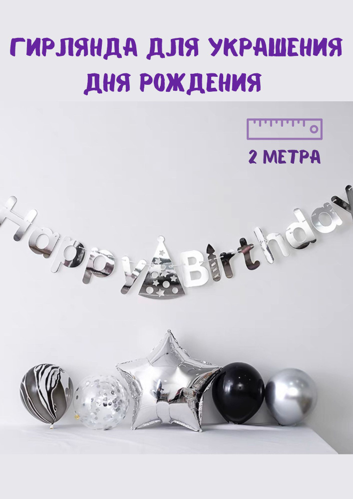 Гирлянда/Растяжка С Днем рождения/Happy Birthday #1