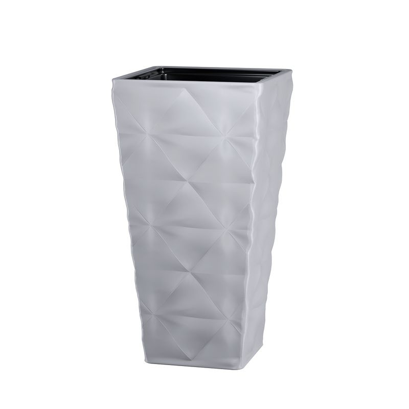 Кашпо пластиковое для цветов напольное высокое Diva Slim square 30 со ...