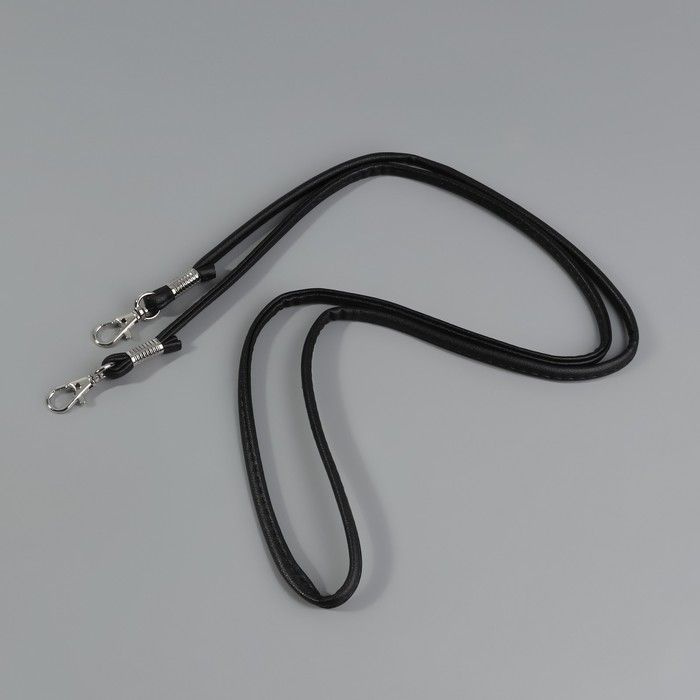 Ручка-шнурок для сумки, с карабинами, 120 x 0,6 см, цвет чёрный  #1