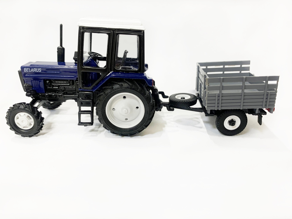Сувенирная модель Трактора МТЗ-82 "Люкс-2 (металл,синий) с приц.с/х борт 1:43 160371  #1