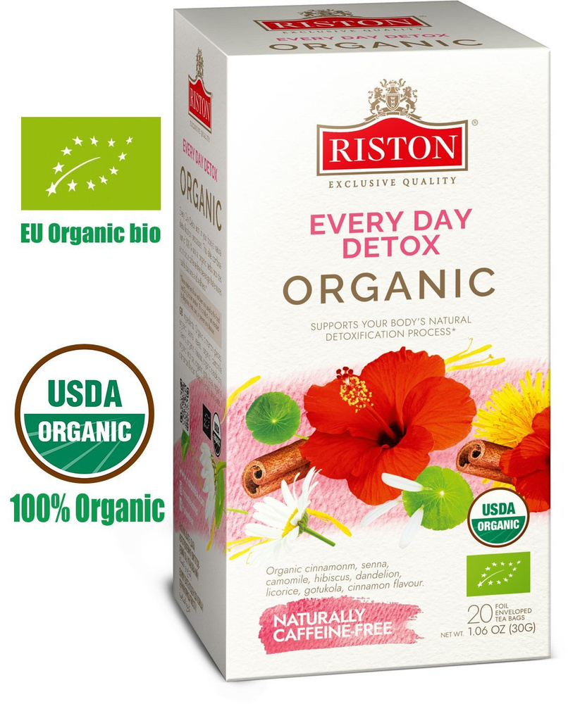 Чай травяной органический Riston Еври дей Детокс, 20 пакетиков по 1.5 г  #1