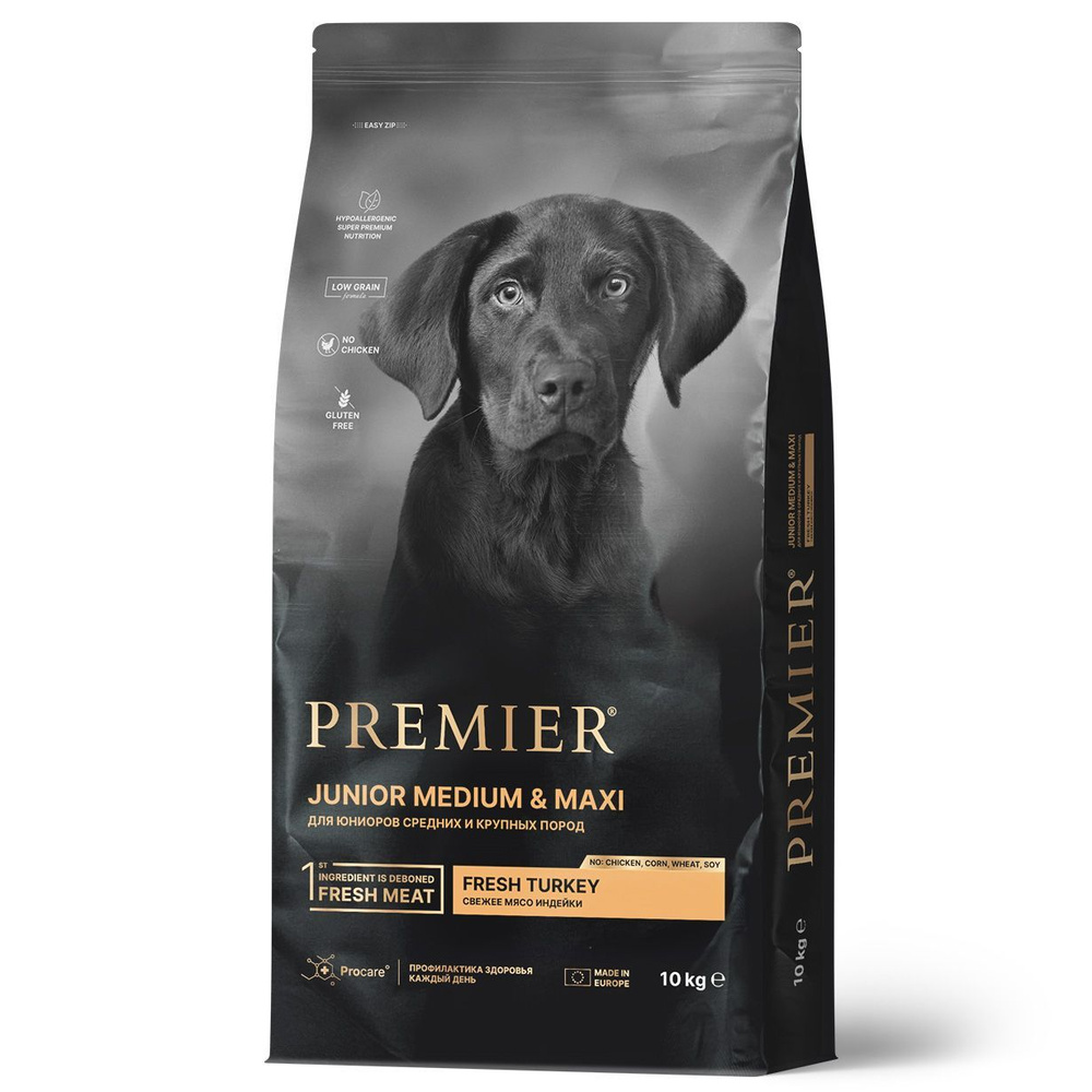 Сухой корм Premier Dog Turkey JUNIOR Medium&Maxi Свежее мясо индейки для юниоров средних и крупных пород, #1