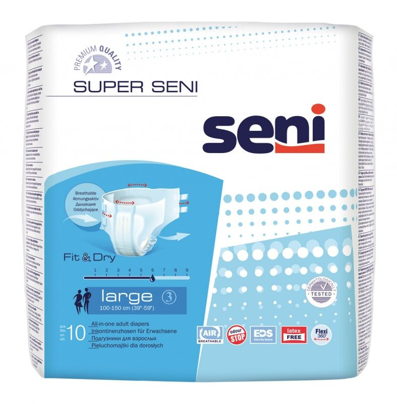 Подгузники для взрослых Seni Super (Сени Супер), Large, 10 шт. #1