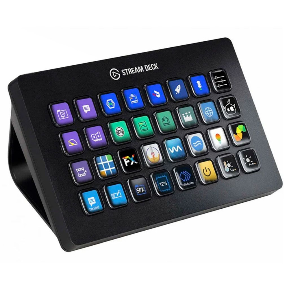 Elgato Клавиатура проводная Stream Deck XL, Русская раскладка, черный