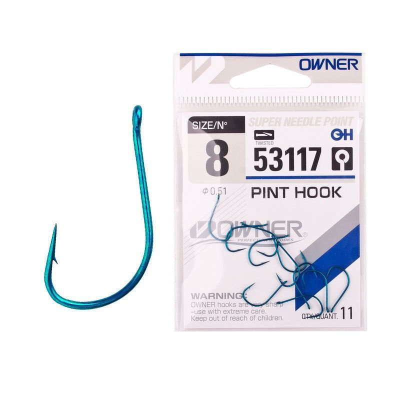 Крючок Owner 53117 Blue №2 Pint Hook, 9шт. #1