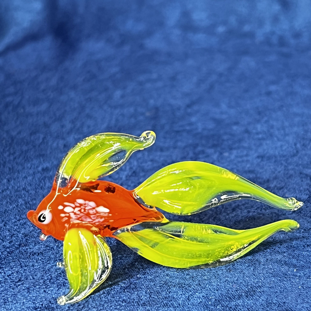 Фигурка стеклянная "Золотая рыбка" Желтый планик #1