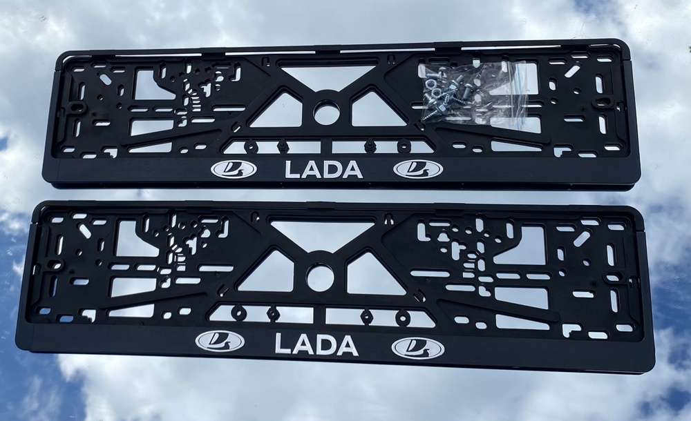 Рамки номерного знака LADA лада, пластиковые, комплект 2 рамки + крепеж  #1