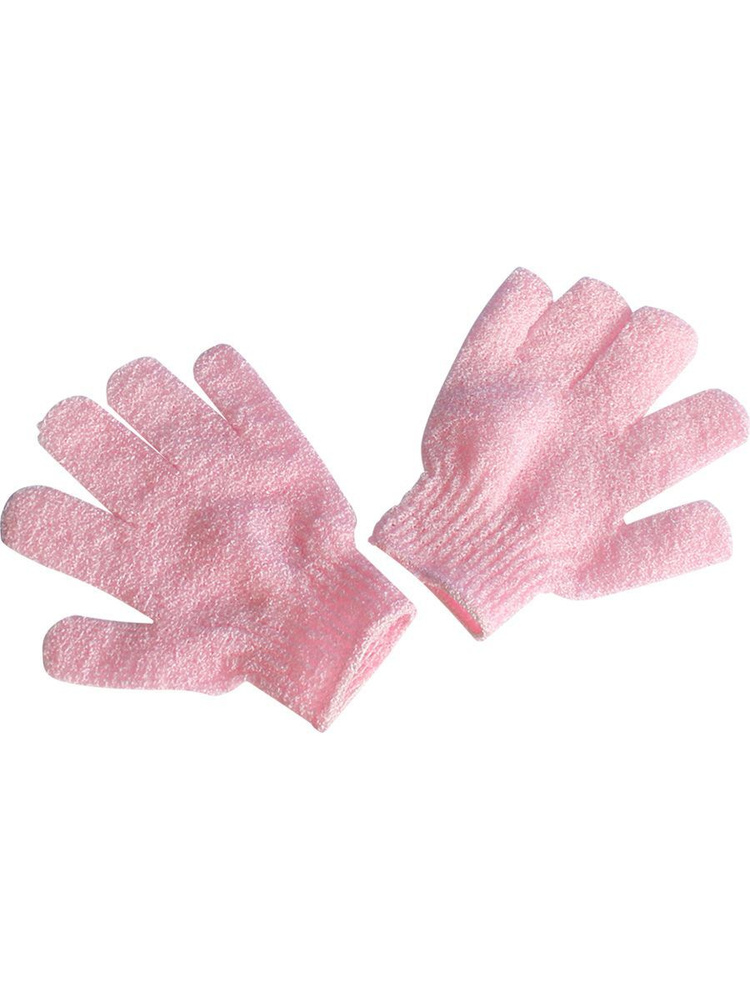 Мочалка для душа перчатки массажные, нейлон, 1 пара, цвет розовый  #1