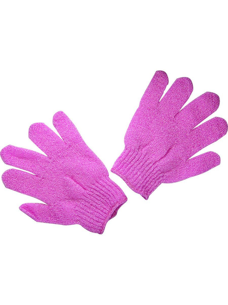 Мочалка для душа перчатки массажные, нейлон, 1 пара,цвет фиолетовый  #1