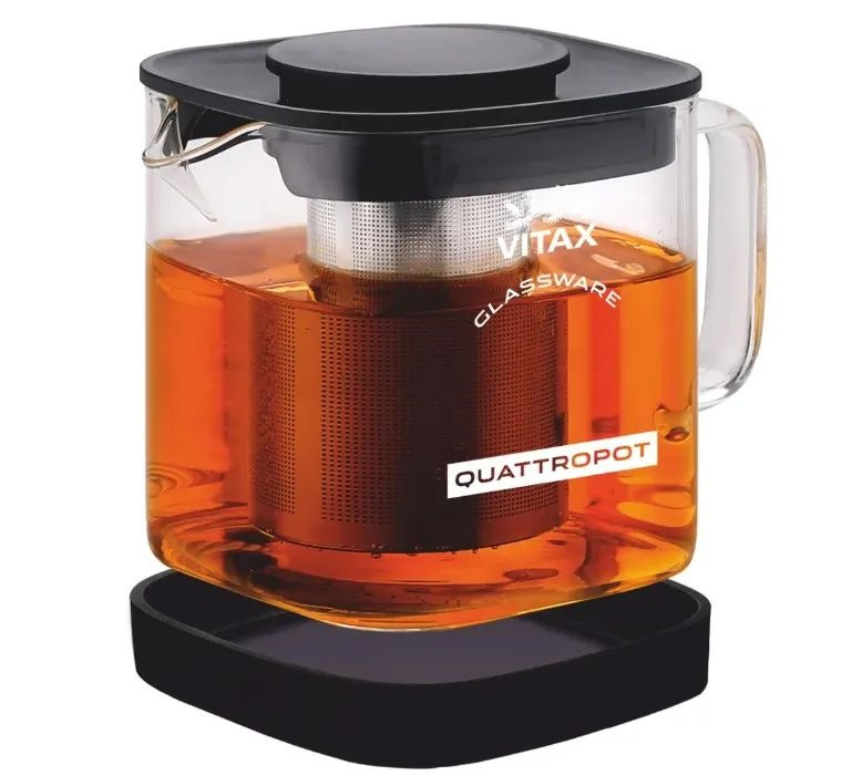 Чайник заварочный 4в1 Vitax Thirlwall 600мл, боросиликатное стекло, пластик, нержавеющая сталь (VX-3306) #1