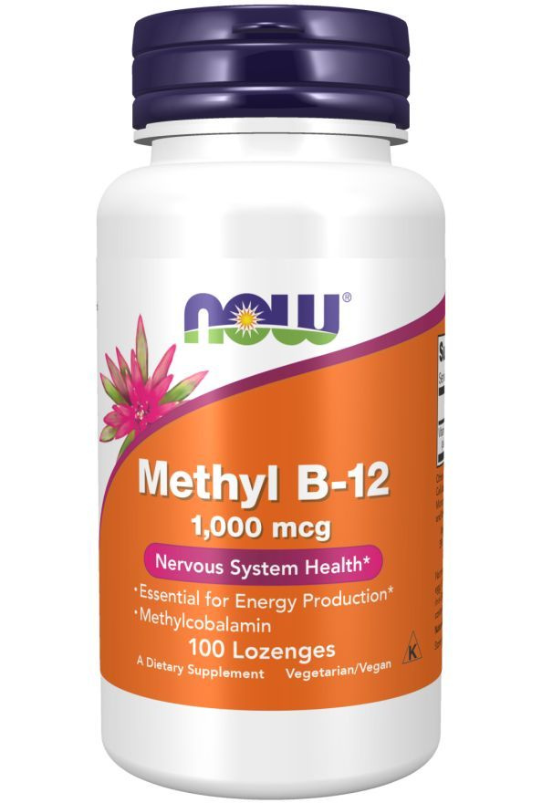 NOW Methyl B-12, 1000 мкг, 100 пастилок Витамин B-12 для Энергии и Нервной Системы  #1