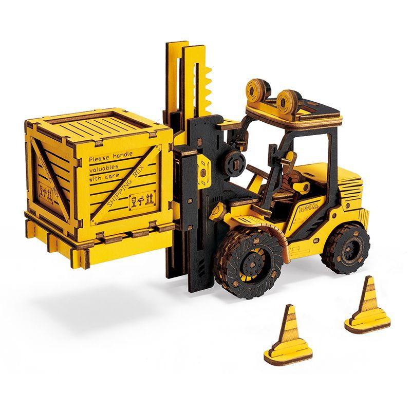 Деревянный конструктор 3D пазл Robotime Погрузчик (Forklift) 139 дет 211*7*13 см TG413  #1