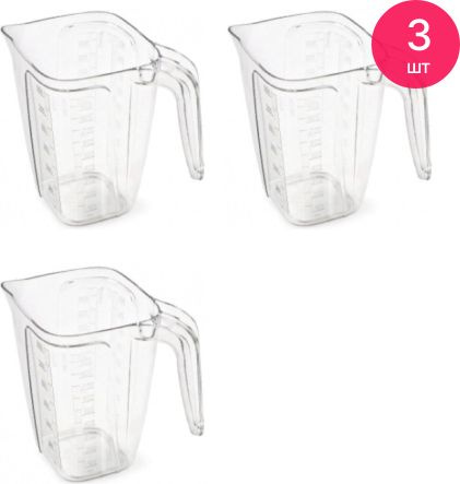 Мерный стакан Martika / Мартика Диамант с носиком, полистирол прозрачный 1л / емкость мерная / кувшин #1