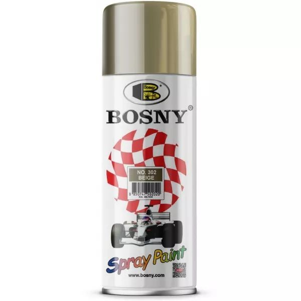 Bosny Аэрозольная краска, Акриловая, Глянцевое покрытие, 0.400 л, 0.300 кг, бежевый  #1