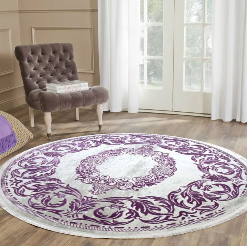 AVALON CARPET Ковер Amatis lux 36567A, винтажный, светлый с лиловым узором, из полиэстера с шелковым #1