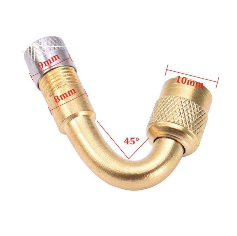 Удлинитель вентиля колеса металлический, угол 45 градусов, насадка для накачки шин, штуцер на компрессор, #1