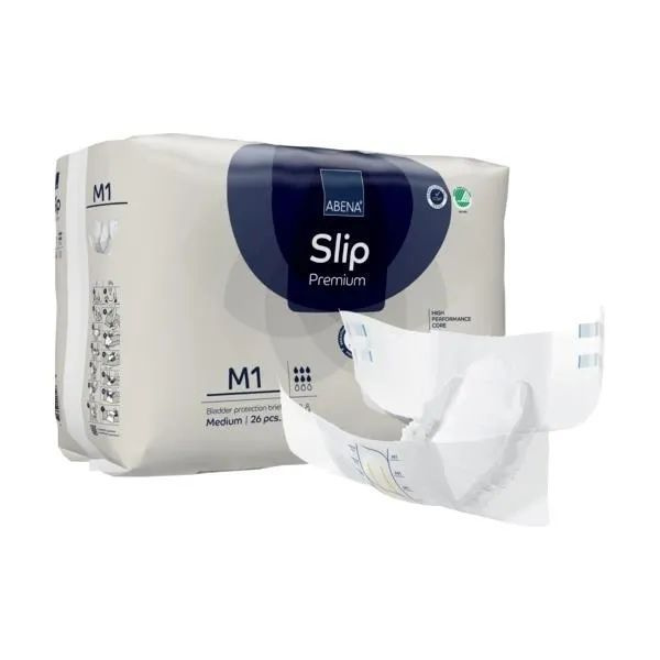 Подгузники для взрослых Abena Slip M1 объем в бедрах 70-110 см 26 шт дневные, для лежачих больных, дышащие #1