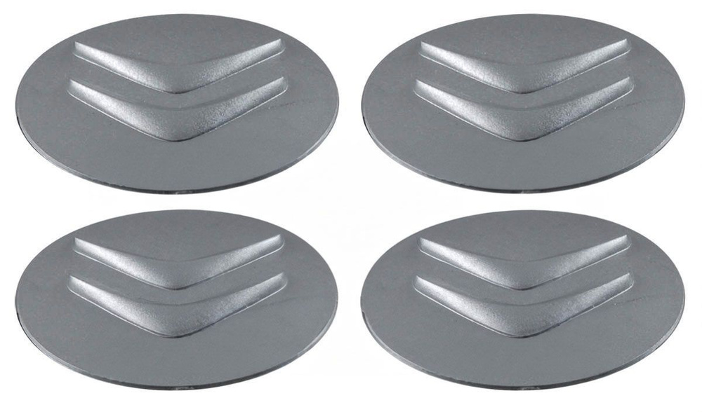 Наклейки на диски пластиковые рельефные 60 мм 4 шт / Стикеры на колпачки дисков Citroen серебристые  #1