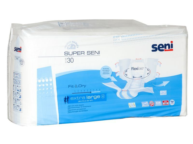 Подгузники для взрослых Super Seni AIR Extra Large (130-170см), 30шт #1