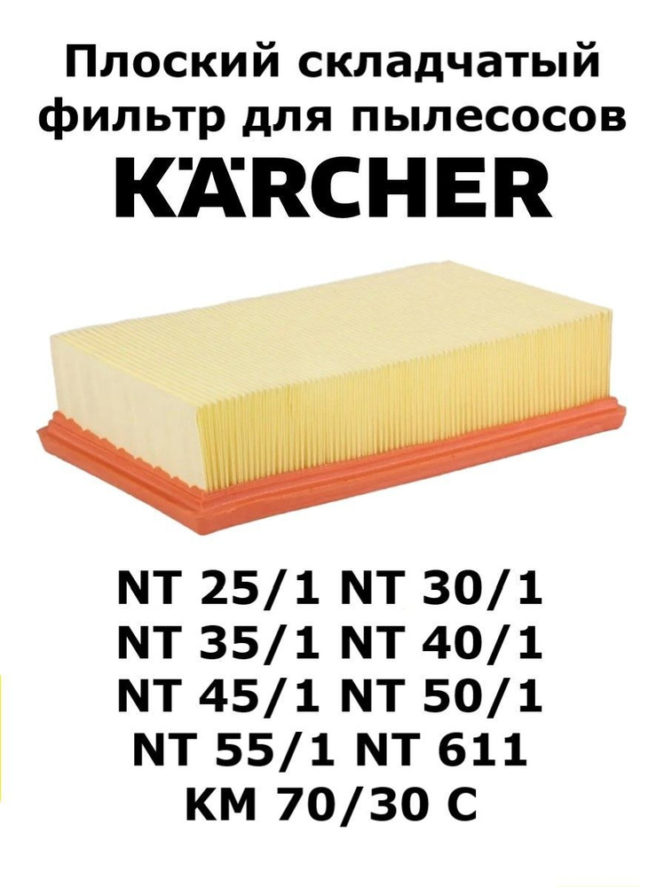 Фильтр для пылесосов Karcher серии NT25, NT30, NT35, NT40, NT45, NT50 #1