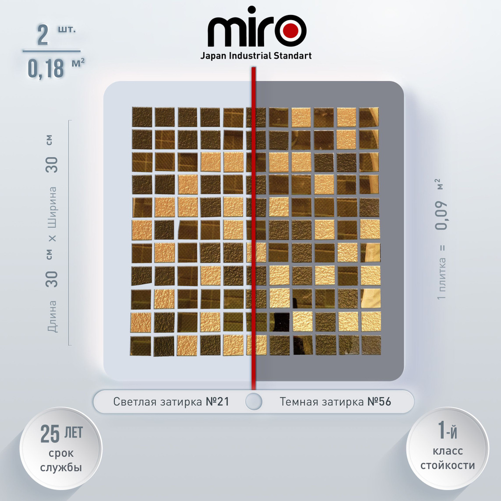 Плитка мозаика MIRO (серия Cerium №28), универсальная стеклянная плитка для ванной и душевой комнаты, #1