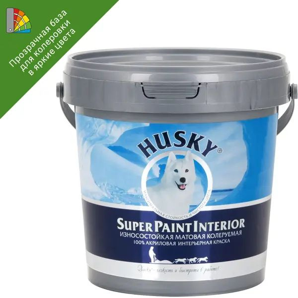 Краска для колеровки интерьерная Husky Super Paint Int прозрачная база С 0.8 л  #1