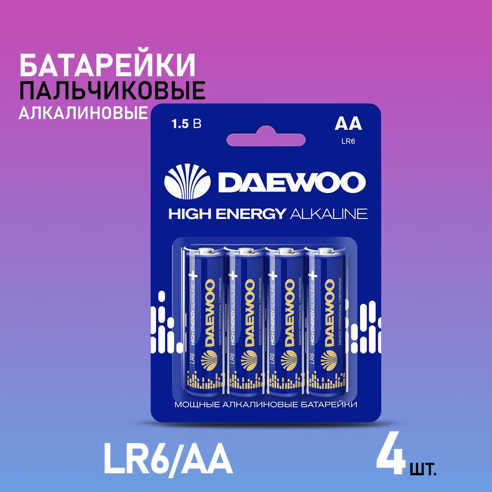 Daewoo Батарейка AA, Щелочной тип, 1,5 В, 4 шт #1