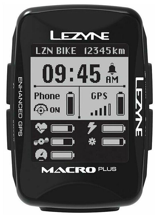 Велокомпьютер Lezyne Macro Plus GPS Smart Loaded Black (с аксессуарами) #1