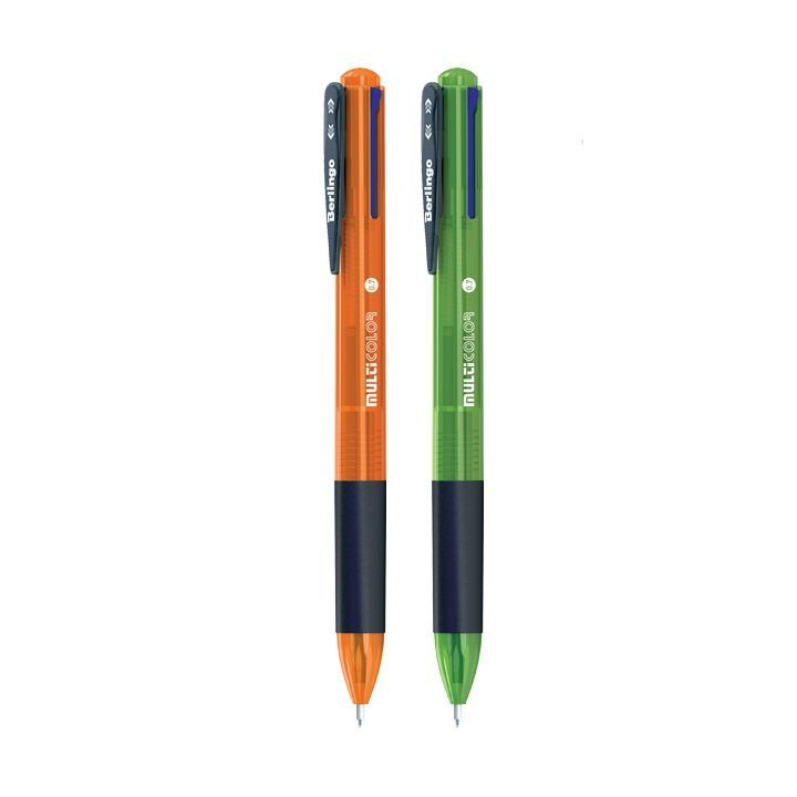 Ручка шариковая автоматическая 4хцветная Berlingo Multicolor, набор 2 штуки  #1